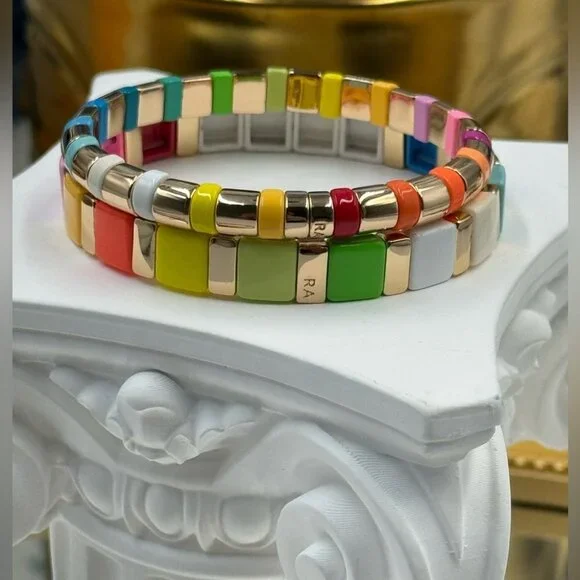 🆕 ROXANNE ASSOULIN 🧿 Set of Two Bracelets - MAMA Rainbow Bracelets - Picture 15 of 16